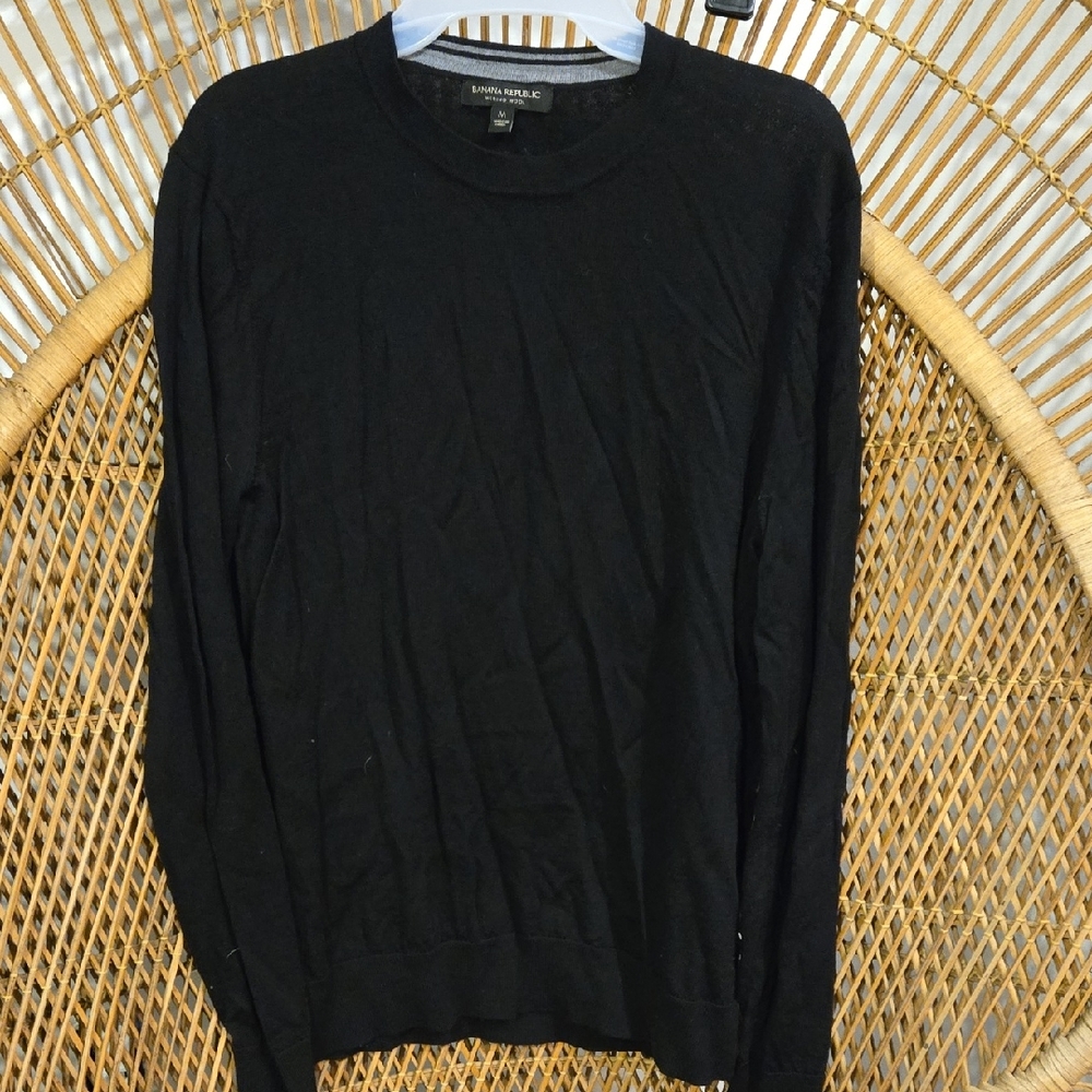 Banana Republic Men's Black Long Sleeve Wool Sweater